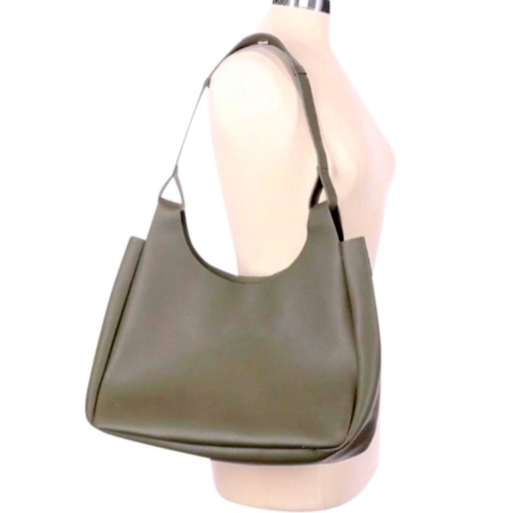 Neiman Marcus Vegan Green Faux Leather Tote